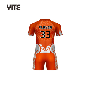 100% Polyester Rugby Truien Groothandel Oranje Rugby League Uniformen Goedkope Hoge Kwaliteit Rugby Shirts - Product Image 3