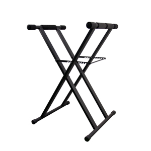 Soporte de Teclado Doble X Ajustable de Alta Resistencia K-724B, Compatibilidad Universal, Construcción de Metal y Goma, Altura de 45-95 cm - Product Image 1