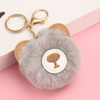 Nouvel arrivage de porte-clés Kawaii ours artisanat pour femmes pour sac à dos gobelet breloques ours Pom Pom porte-clés Girly bracelet porte-clés