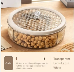 Nuovo Modello di Portafrutta in Acrilico dal Design Contemporaneo con Coperchio per Tavolo da Caffè, Caramelle, Snack, Frutta Secca, Contenitore Divisorio per Uso Domestico e Feste - Product Image 6