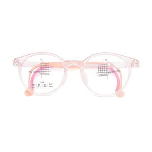 Montures de lunettes rondes pour enfants en TR90 avec plaquettes de nez en silicone et branches réglables, écologiques pour les enfants - Product Image 2