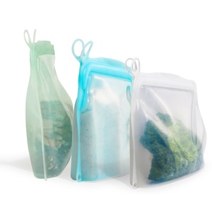 Silicone Bag Bags Reusable Storage Silicone Bags Eco-friendly LFGB Approved Custom Silicone Bag Stand Up Food Storage Bags Reusable Silicone Food Bags
