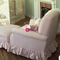 Chaise de maquillage individuelle Yicheng style vintage, dossier haut, avec bordures de jupe de princesse couleur crème, pour salon