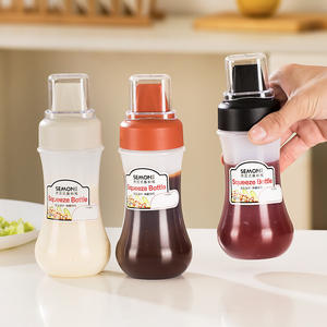 Bouteilles à salade de condiments personnalisées à 5 trous avec buses en plastique pour ketchup moutarde sauces chaudes bouteilles d'huile d'olive outil de cuisine - Product Image 3