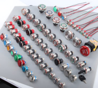 Ukuran instalasi 22mm 1NO1NC sakelar tombol tekan tahan air penguncian IP67/sementara dengan konektor kabel