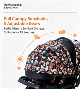 JXB Panoramic Sunroof Thermal Folding Portable Baby Stroller <strong>4</strong>-Wheel Braking Infant <strong>Pram</strong> - Product Image 3