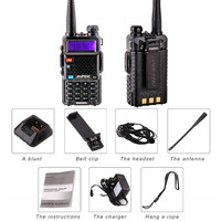 Radio Baofeng UV5R UV-5R double bande VHF UHF d'origine usine, certifiée CE FCC, appareil de communication d'urgence pour radioamateurs, talkie-walkie pour adultes