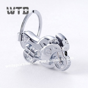 Hot selling Motorcycle shape metal and leather keychain custom car logo leather keychain - Product Image 1