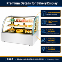 Vitrine Réfrigérée pour Gâteaux 700L, Monotempérature, Refroidissement par Air, Éclairage LED, Vitrine Commerciale pour Boulangerie, Économe en Énergie