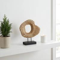 Sculpture en bois organique irrégulière, pièce d'art abstraite cannelée, base de table basse/console de style ferme moderne, décoration artisanale