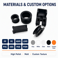 Boccola Flangiata in POM Acetal ad Alta Precisione, Stampaggio a Iniezione Personalizzato in Nylon PA66, PP, PC, POM