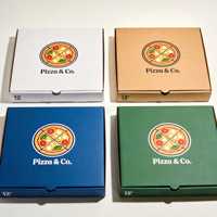 3459 Boîtes à pizza en papier de haute qualité, écologiques, avec logo personnalisable, série de boîtes à pizza, fourniture directe d'usine en provenance de Chine pour l'industrie alimentaire