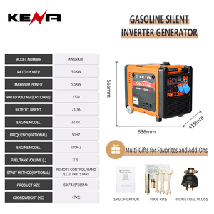 Portable Silent Dual-Fuel <b>Generator</b> Compact Home Use High-Power Gasoline for Street Vending/Outdoor <b>Camping</b> KN6500IE Portable Ga - Product Image 5