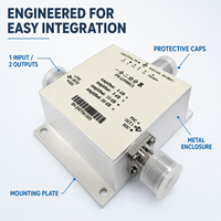 Répartiteur de signal GNSS large bande 1 entrée 2 sorties 1,1-1,7 GHz, diviseur RF 50Ω Type N pour test de récepteurs de topographie
