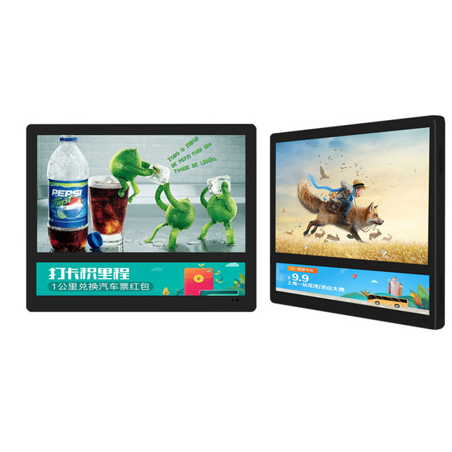 27" Wall Mounted Dual Screen Android LCD Advertising Display Digital Signage With Wifi