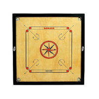 Tablero de Carrom de Madera Premium con Superficie de Juego Lisa, Juego de Mesa Familiar para Interiores, Práctica de Torneo, Personalizable, SPORTS FACTORY