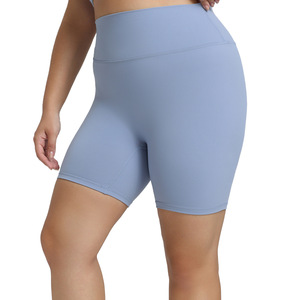 FLYWAY-Pantalones cortos de Yoga de LICRA/nailon para mujer, cintura alta, levantamiento de cadera, resistentes a las arrugas, sin vergüenza - Product Image 4