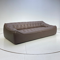 Sofá moderno de 3 plazas de estilo rural americano, muebles de sala de estar, sofá recto de cuero de vaca