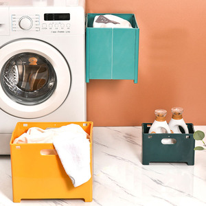 Cesto <span class=keywords><strong>Portabiancheria</strong></span> da Parete in Plastica Semplice per Bagno e Attrezzi, Pieghevole e Portatile, <span class=keywords><strong>Salvaspazio</strong></span> - Product Image 6