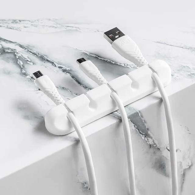 Desktop Silicone Self Adhesive Cable Management Organizer Clips Cable Holder Clips with 3M Adhesive