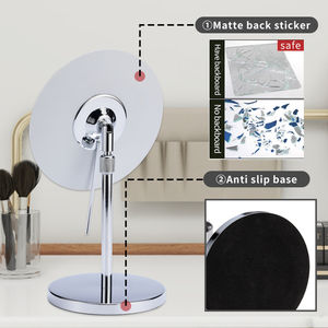 Espejo de maquillaje de escritorio de tocador ajustable de metal personalizado Espejos de forma ovalada para mesa sin montura - Product Image 4