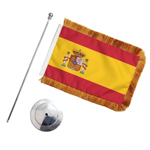 Bandera <span class=keywords><strong>de</strong></span> Escritorio Personalizada <span class=keywords><strong>de</strong></span> <span class=keywords><strong>España</strong></span> 14x21cm con Borde Dorado y Base Metálica Atornillable, Sublimación, Venta al por Mayor, Decoración <span class=keywords><strong>de</strong></span> Oficina para el Día Nacional del 12 <span class=keywords><strong>de</strong></span> Octubre - Product Image 3