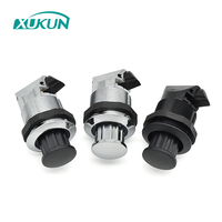 Serrure à came en plastique chromé XK253 avec bouton poussoir à came plate, cylindre de serrure à came de 35 mm, sans clé