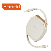 Cable Toocki Mini Tipo-C de 100W, Retráctil, 1m, con Malla de Protección, Longitud Ajustable en Múltiples Posiciones, Magnético, USB-C, Carga Rápida para Cámara