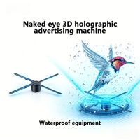 Ventilateur holographique AZMAX High Tech 80 cm, style moderne, 896 LED, projecteur d'affichage 3D, étanche, 4K Max, haute performance