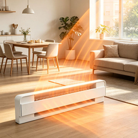 Radiateur électrique domestique 300W 18 pouces à chauffage rapide, radiateur à convection pour plinthe