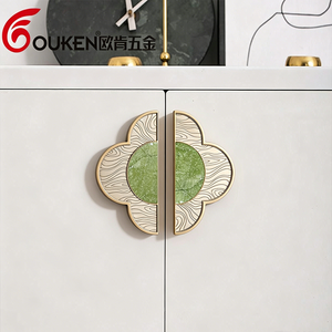 Palanca de agarre opulenta de latón y mármol <span class=keywords><strong>lima</strong></span> para entradas de hoteles y paneles de armarios - Product Image 1