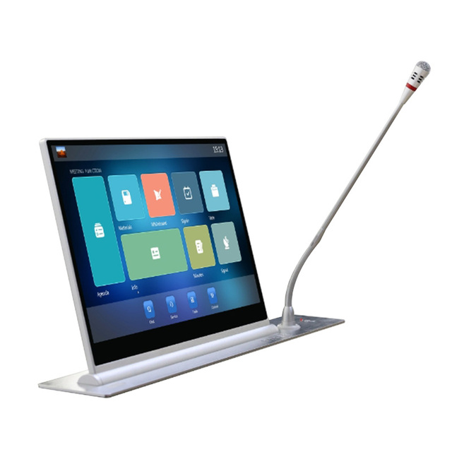 Motorized Retractable Monitor Lift Mechanism Microphone for Paperless Conference System for Conference Room