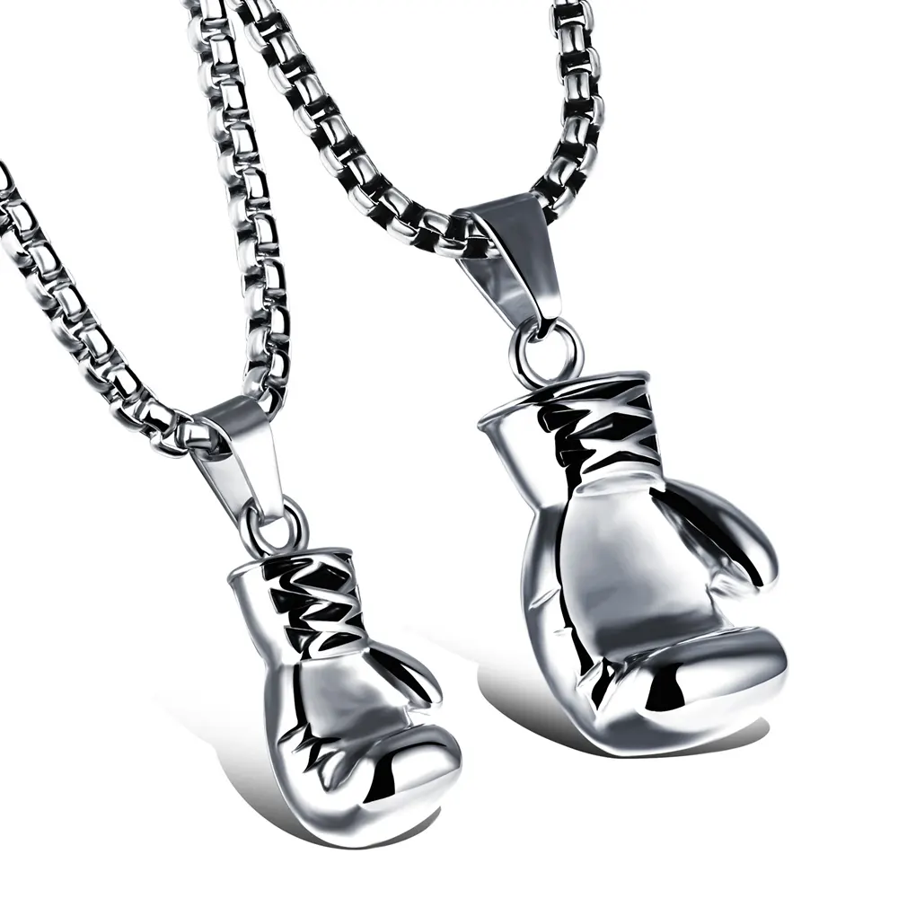 Hip Pop Cool Boxing Stainless Steel Men Pendant Charm Necklace Necklace