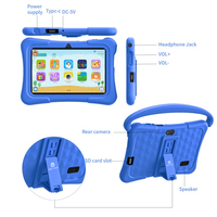 Tablette pour enfants K7 Pro 7 pouces, Android 13, écran tactile IPS, coque en silicone antichoc, tablette éducative pour bébés garçons et filles