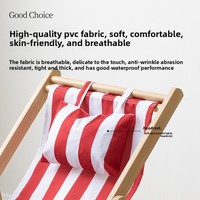 Chaise de plage et de jardin moderne et minimaliste en bambou et PVC, mobilier d'extérieur pliant avec accoudoirs pour le camping, la pêche et l'utilisation en cour.