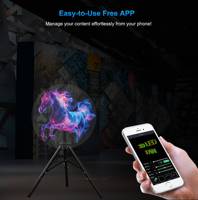 Kontrol Cloud kipas holografik 3D, dengan dudukan lantai segitiga dan penutup yang dapat dilepas untuk hiburan Bar