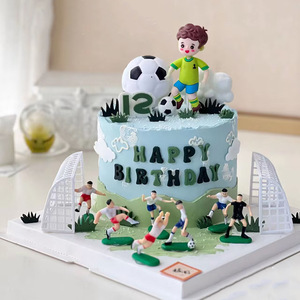 DAMAI fútbol pastel Topper decoraciones balón jugador pastel decoraciones para fútbol tema cumpleaños deporte fiesta suministros - Product Image 4
