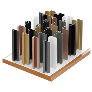 Profilé en I en alliage d'aluminium pour panneau de protection, garniture de bordure, clip métallique, bande lumineuse décorative, ligne de finition en placage de bois - Product Image 1