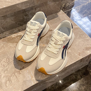 รองเท้าผ้าใบผู้หญิง LYKU สไตล์ลำลองแบบผูกเชือก แฟชั่นทันสมัย ระบายอากาศได้ดี กันลื่น เสริมส้น เพิ่มความสูง เหมาะสำหรับฤดูร้อนและฤดูใบไม้ผลิ - Product Image 5