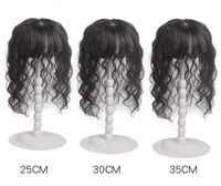 HQ couverture de cheveux blancs, perruque en laine bouclée, Topper en soie moelleuse, sac en PVC, cheveux humains longs, fermeture de Base, cheveux chinois droits
