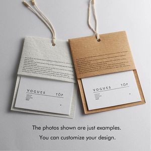 High-quality embossed clothing labels, custom luxury cotton paper embossed clothing labels, product tags, hang tags, free <b>string</b> - Product Image 3