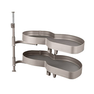 Organizador de Esquina para Gabinete, de Doble Capa, de Aluminio, con Tapete Antideslizante, Estilo Chino, para Ollas y Tazones, Diseño de Platillo Volador - Product Image 5