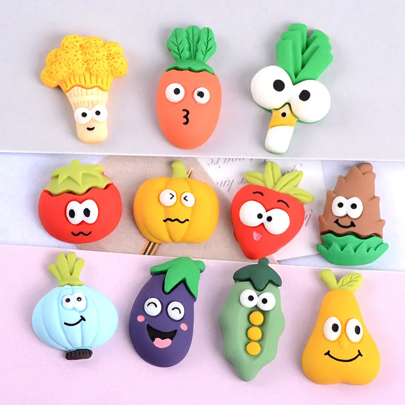 Cartoon Simulatie Groenten Plaksteen Resin Cabochon Miniatuur Voedsel Scrapbooking Voor Embellishments Diy Accessoires