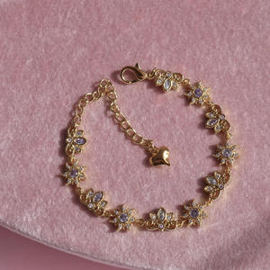 <span class=keywords><strong>Rapunzel</strong></span> <span class=keywords><strong>flor</strong></span> corona enlace cadena brazalete latón lindo dulce enlace pulsera - Product Image 4