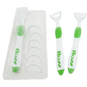 Long Handle Dental Toothpick Holder Dental Flosser Pick Y Shape Dental Floss Holder With Refillable Heads
