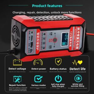 Chargeur de batterie de voiture 12V 6A à réparation par impulsions, affichage LCD, charge rapide intelligente, pour batteries AGM et plomb-acide à décharge profonde, pour automobile et moto - Product Image 4