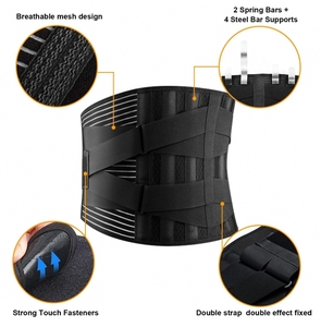 Ceinture lombaire médicale antidérapante à 6 baleines, soutien de la taille réglable, respirante, soulagement de la douleur dorsale - Product Image 4