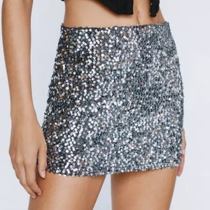 Minifalda Sexy para Mujer, Nueva Moda, con Lentejuelas, para Fiesta de Navidad, con Patrones de Puntos, Decoración con Volantes, Tejido Transpirable para Otoño - Product Image 3