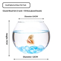 Aquariums en verre circulaires transparents pour poissons Betta, petits aquariums domestiques pour poissons rouges, vente en gros