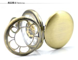 Montre de poche mécanique en bronze à deux cadrans, design squelette <span class=keywords><strong>moulin</strong></span> à vent personnalisé, épaisseur 18 mm, pour infirmière - Product Image 4